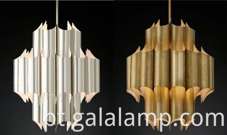 Lustre de pingente de prata e ouro moderno para espaços elegantes